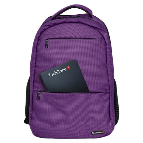 Backpack Warrior Techzone Tz20Lbp01-Mor Poliéster Garantía Ilimitada De Por Vida Cierres Autorreparables Laptop 15.6"