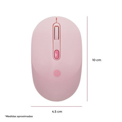 Mouse Techzone Tzmoug202-Ina Rosa 4 Botones Inalámbrico Plug And Play 800/1200/1600 Dpi