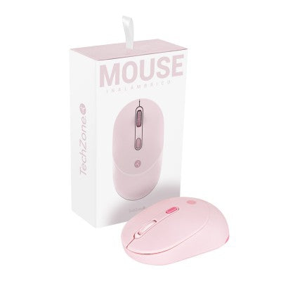 Mouse Techzone Tzmoug202-Ina Rosa 4 Botones Inalámbrico Plug And Play 800/1200/1600 Dpi