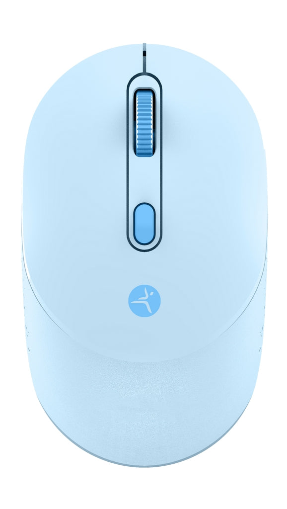 Mouse Techzone Tzmoug203-Ina Inalambrico De 1600 Dpis Alcance Hasta 15 Metros 4 Botones Texturizado Rubber Color Azul Click Silncioso Año Garantía.