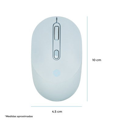 Mouse Techzone Tzmoug203-Ina Inalambrico De 1600 Dpis Alcance Hasta 15 Metros 4 Botones Texturizado Rubber Color Azul Click Silncioso Año Garantía.