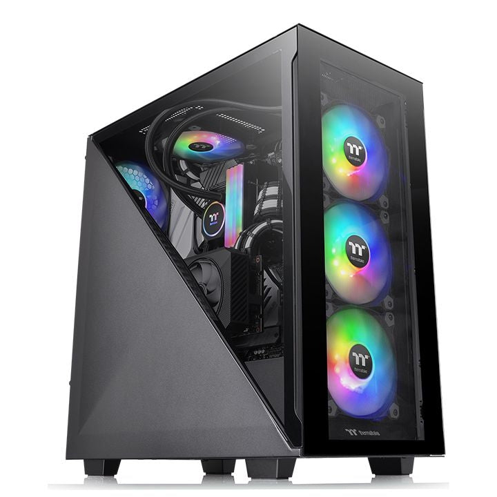 Gabinete Thermaltake Divider 300 Tg  Argb, Negro Media Torre  Mini Itx, Micro Atx, Atx, Cristal Templado,  Gamer