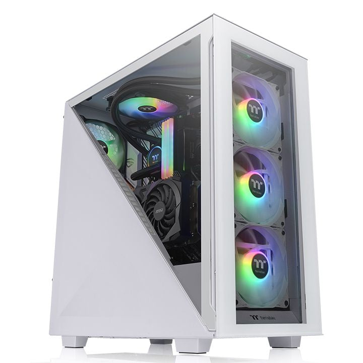 Gabinete Thermaltake Divider 300 Tg  Argb, Blanco Media Torre  Mini Itx, Micro Atx, Atx, Cristal Templado,  Gamer