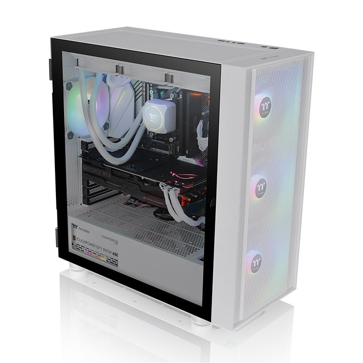 Gabinete Thermaltake H570 Tg Snow Mid Tower Mid-Torre Mini Itx Hasta E-Atx Color Blanco