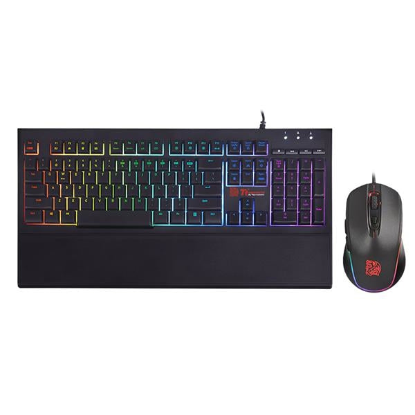 Kit Teclado Y Mouse Thermaltake Challenger Elite Rgb/Negro/Membrana/3200 Dpi/Usb