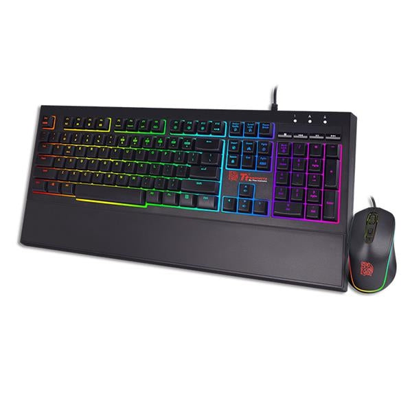 Kit Teclado Y Mouse Thermaltake Challenger Elite Rgb/Negro/Membrana/3200 Dpi/Usb