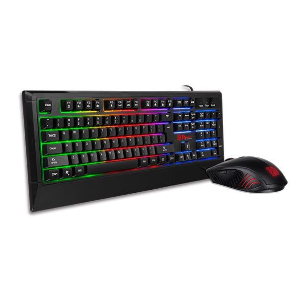 Kit Gamer Teclado Thermaltake Cm-Chc-Wlxxpl-Spp Usb Alámbrico 2400 Dpi