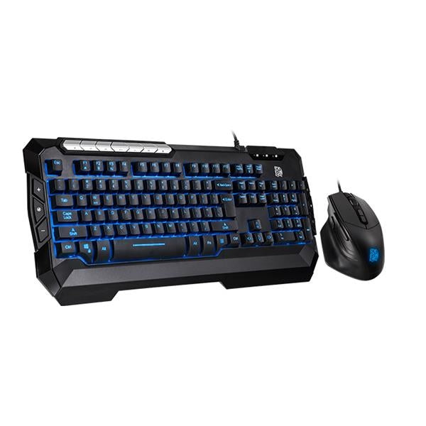 Kit Teclado Y Mouse Thermaltake Commander V2 /3 Led/Negro/Membrana/2500 Dpi/Usb