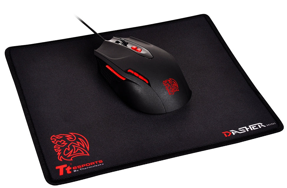 Mousepad Thermaltake Dasher Mini Slim/Negro/250 X 210 X 2 Mm/Poliuretano Antideslizante