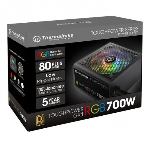 Fuente De Poder Thermaltake Toughpower Gx1 Rgb 700 Atx 700W 80 Plus Gold Pc Gamer Rgb