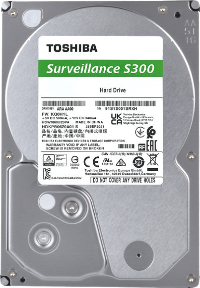 Disco Duro Interno Toshiba 4Tb S300 3.5" 5400Rpm Cctv 32 Cam (Hdwt140Uzsvar)