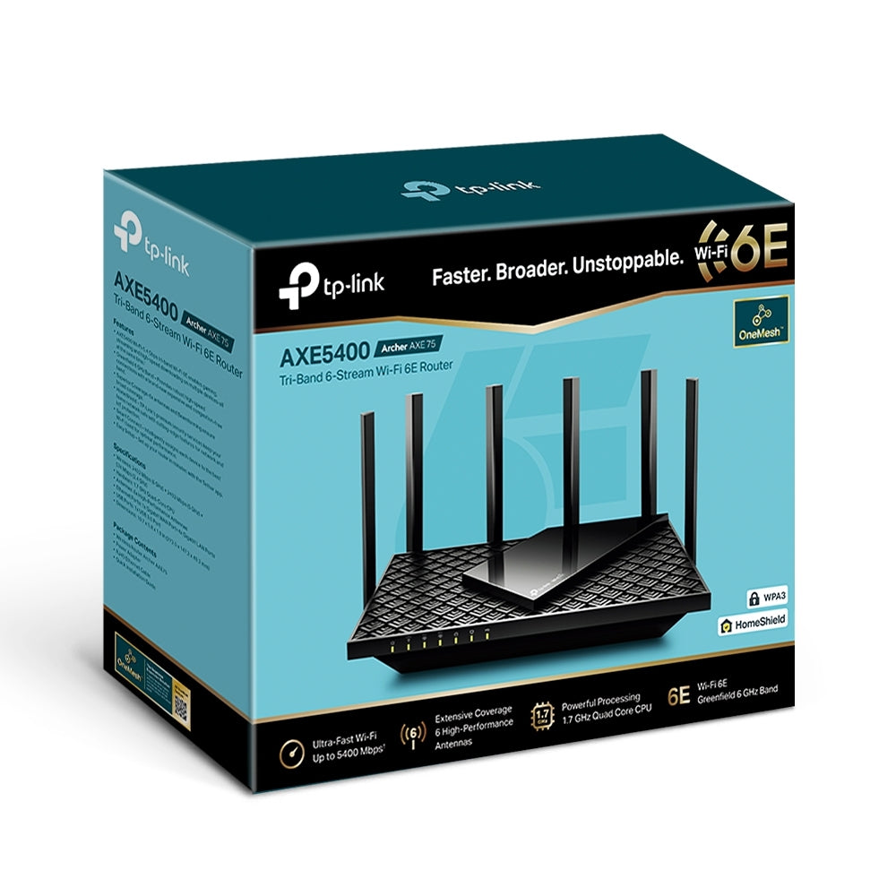Router Tp-Link Archer Axe75 Wi-Fi 6 De Tres Bandas Ax5400