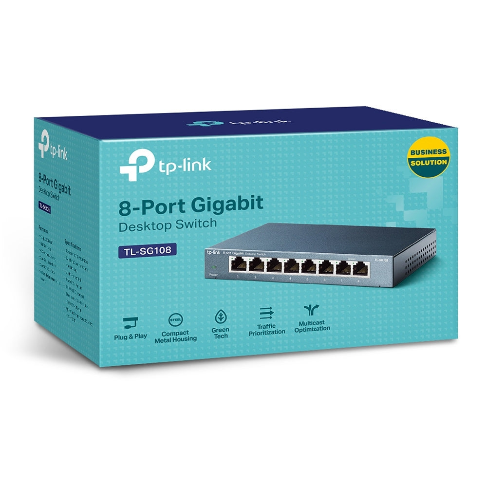Switch Tp-Link Tl-Sg108 Negro 10/100/1000 Base-T(X)