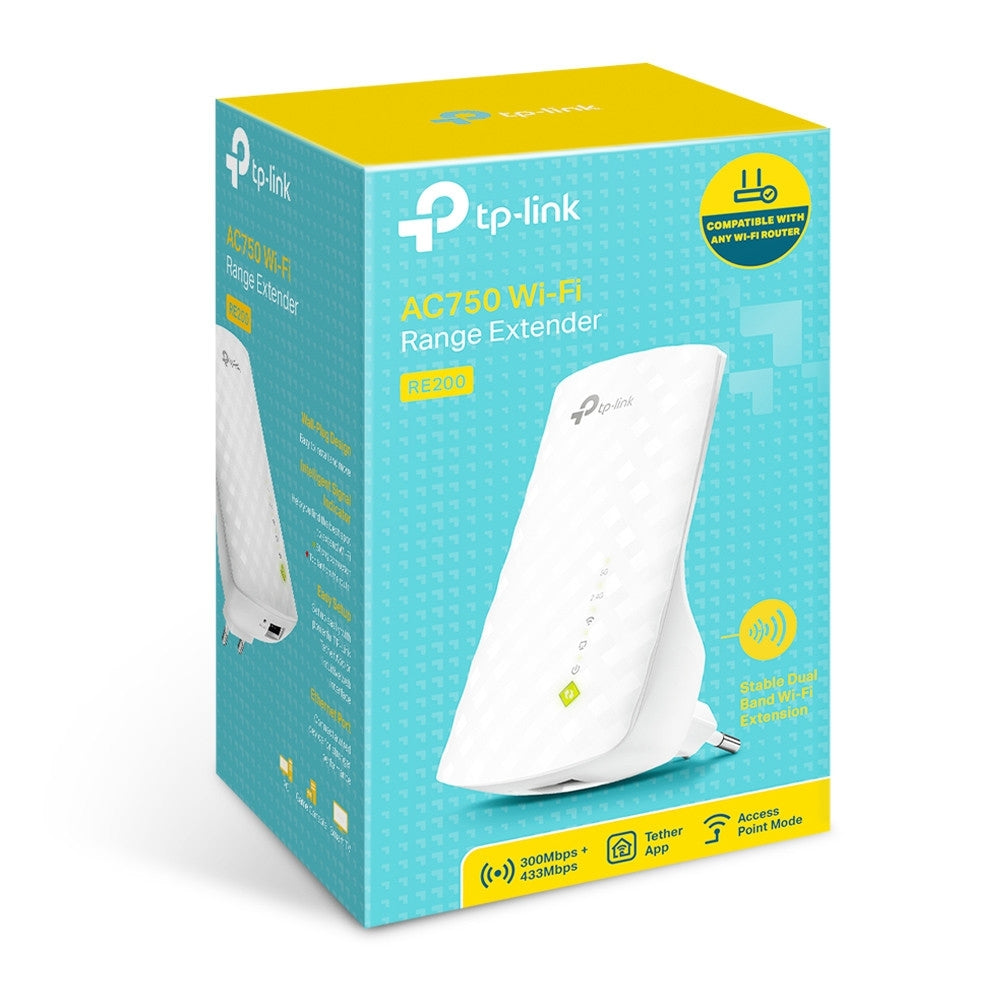 Extensor De Rango Dual Band Tp-Link Re200 Repetidor Wifi Doble Banda Ac750