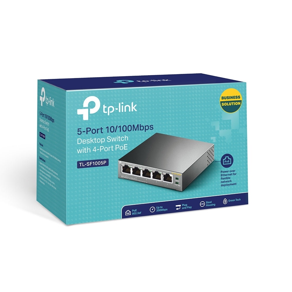 Switch Tp-Link Tl-Sf1005P De Sobremesa Con Puertos A 10/100 Mbps Poe