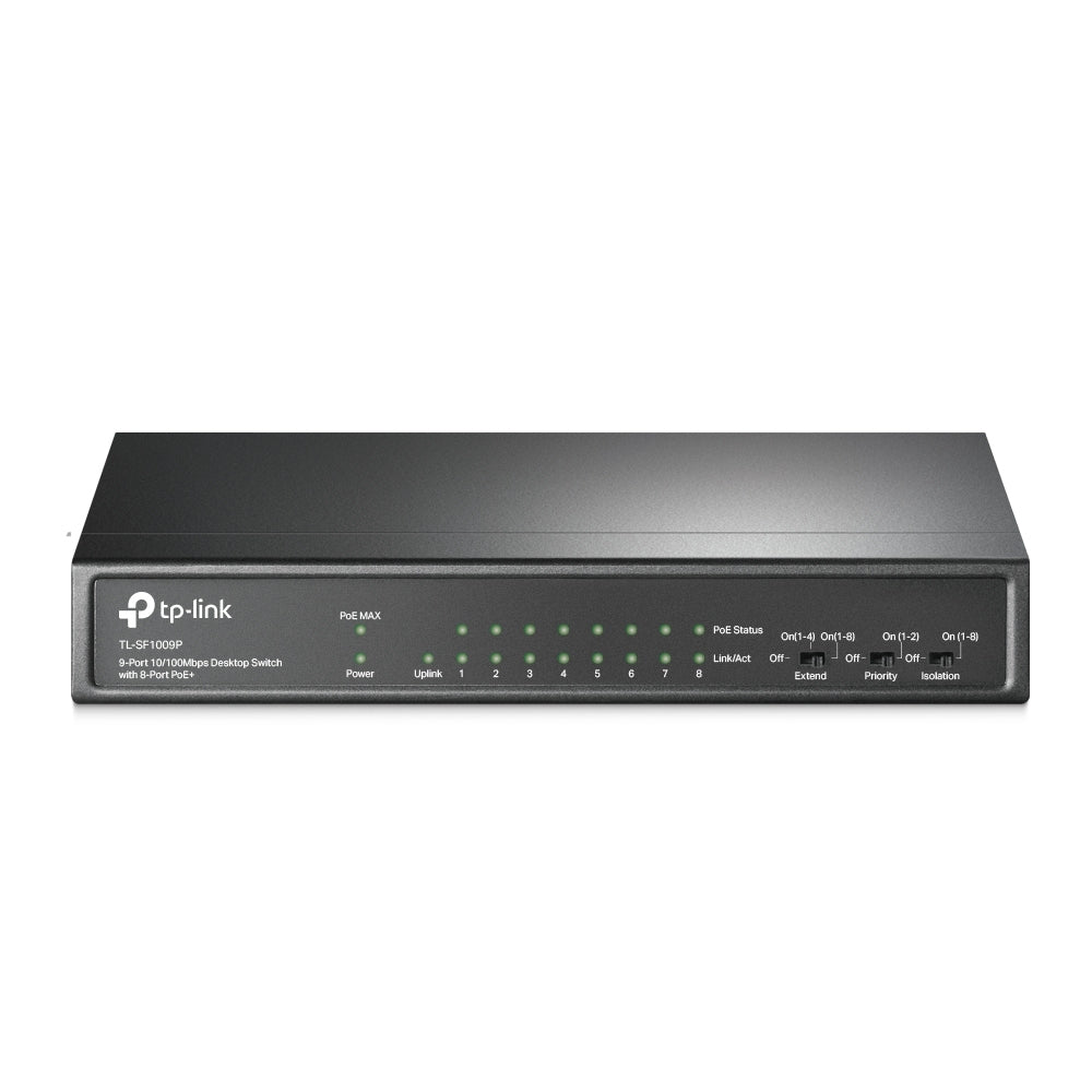 Switch Tp-Link Tl-Sf1009P De Escritorio Puertos A / 100Mbps Con 8 Poe+