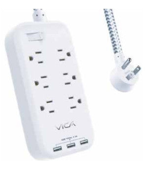 Supresor De Picos Vica 6 Salidas 3 Puertos Usb