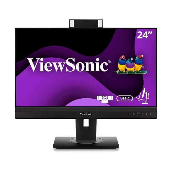 Monitor Viewsonic Vg2456V, 1920 X 1080, Full Hd, Camara Web Integrada, 75Hz, 5 Ms, Hdmi, Display Port, Usb C, 3 Años De Garantia