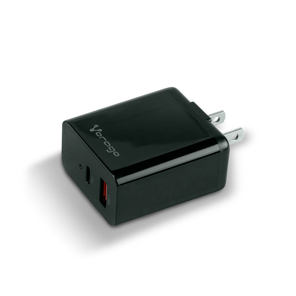 Cargador Vorago Au-305-Bk Para Auto Tipo Pd 20W Y Usb Quick Charge 3.0 Negro