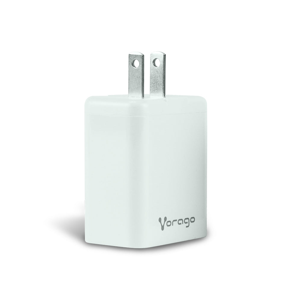 Cargador Vorago Au-305-Wh Para Auto Tipo Pd 20W Y Usb Quick Charge 3.0 Blanco