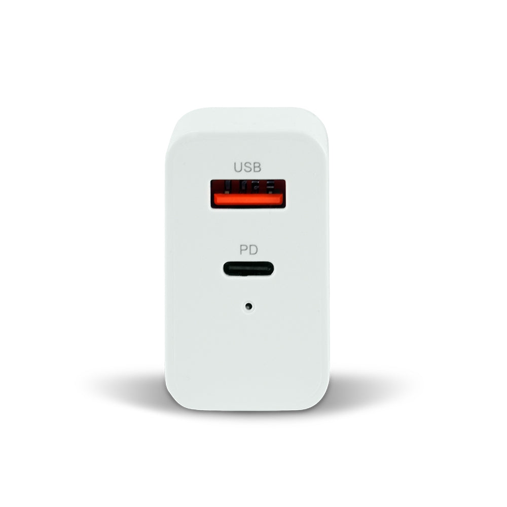 Cargador Vorago Au-305-Wh Para Auto Tipo Pd 20W Y Usb Quick Charge 3.0 Blanco