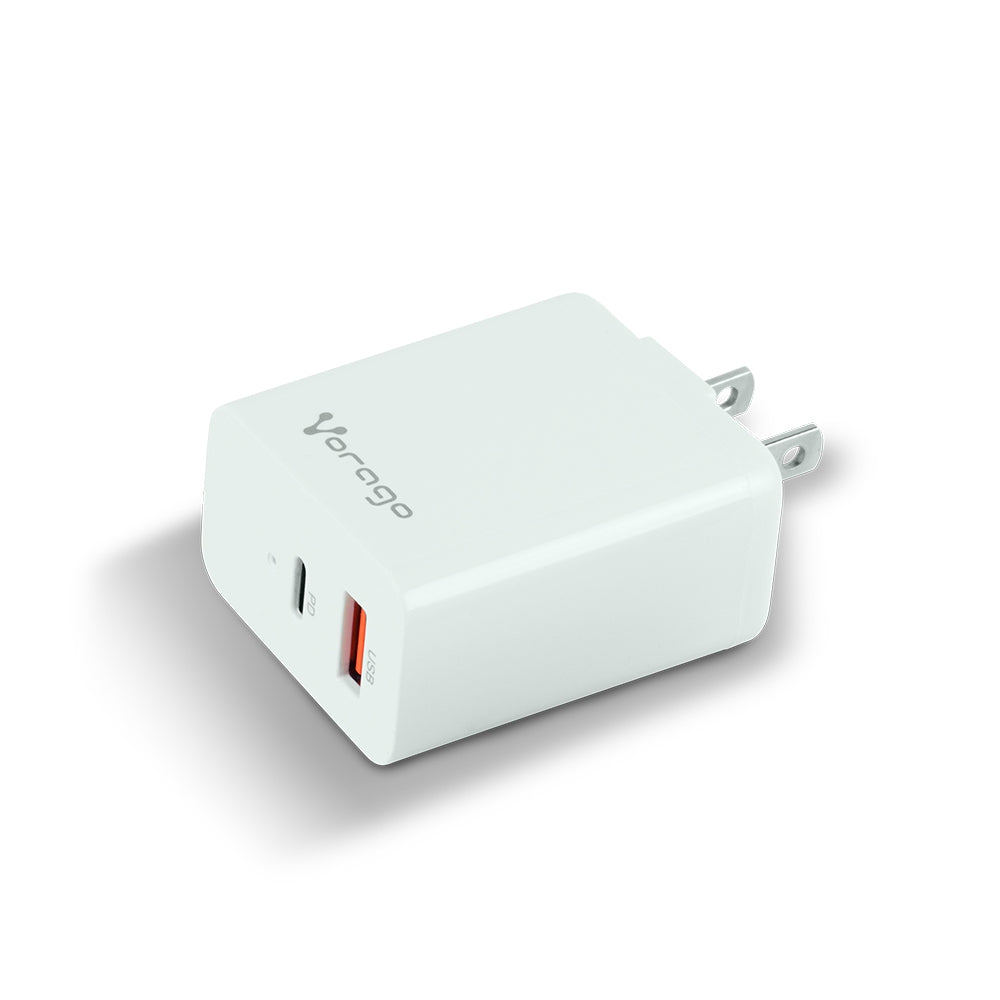 Cargador Vorago Au-305-Wh Para Auto Tipo Pd 20W Y Usb Quick Charge 3.0 Blanco