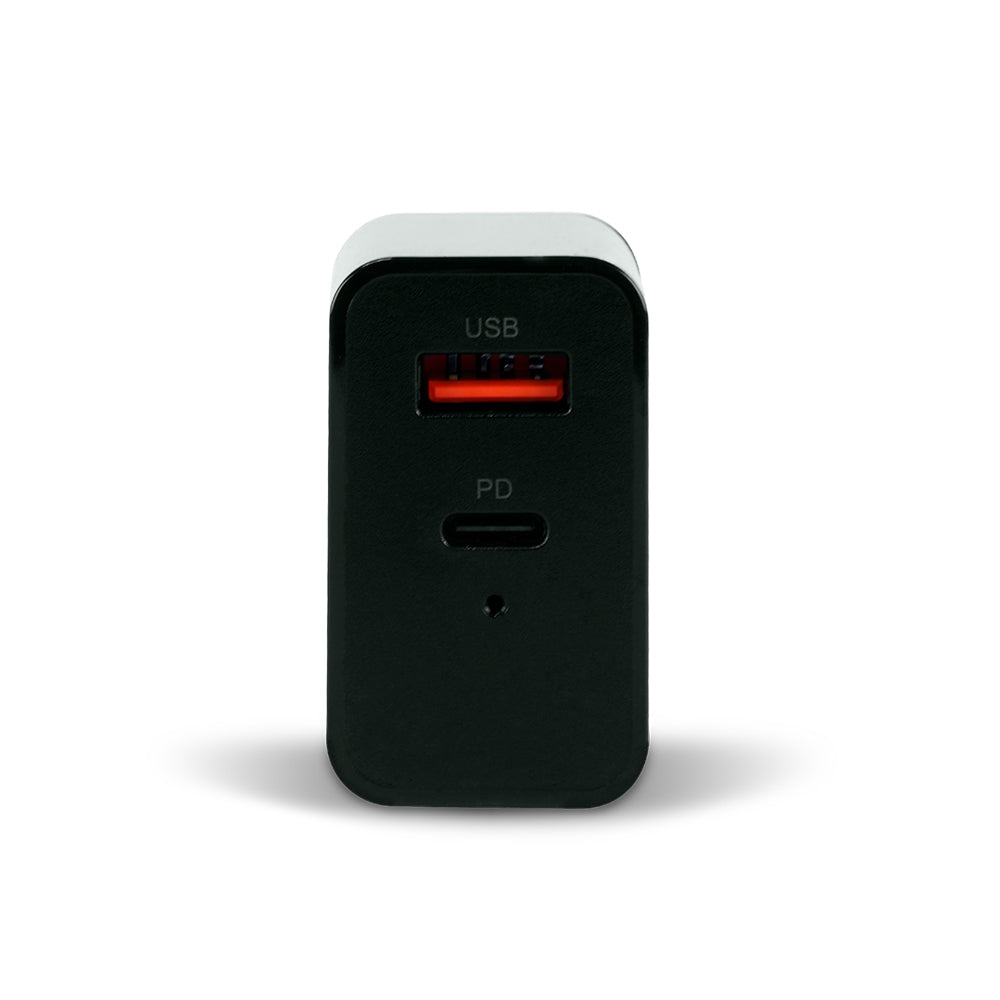 Cargador Vorago Au-350-Bk Para Pared. Negro. Quick Charge/ De Charce 3.0A Pd 20W Usb Y Tipo