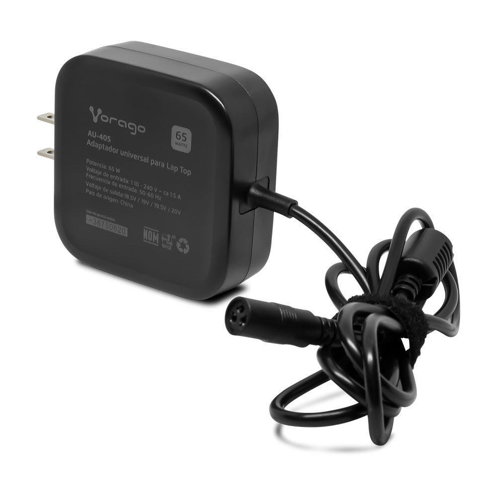 Cargador Universal Vorago Au-405 Para Laptop 65W Puntas Intercambiables