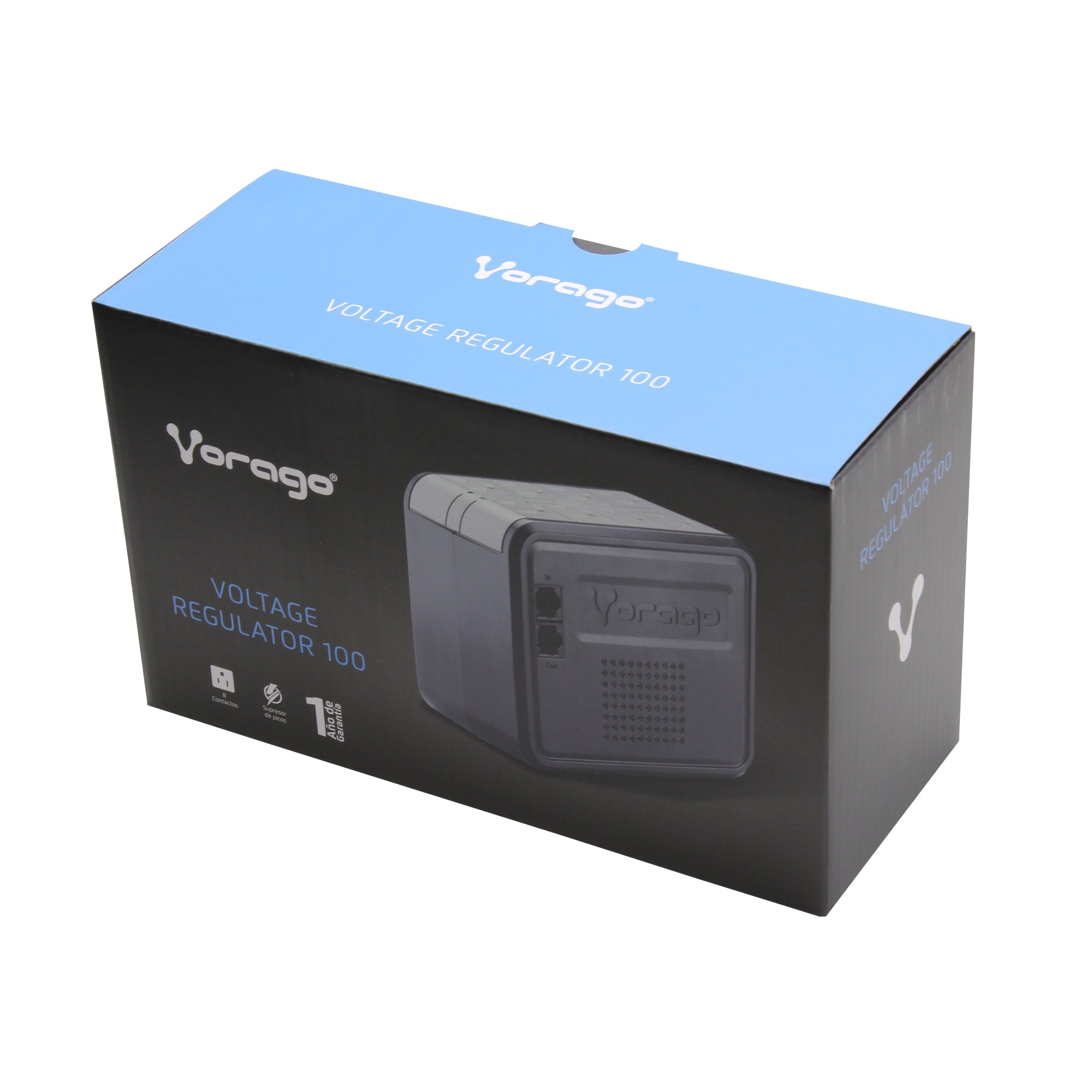 Regulador Vorago Avr-100 De Voltaje 8 Contactos 1000Va 480W.