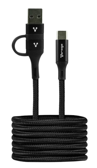 Cable Vorago Cab-126 Tipo Adaptador Usb Pd 60W Carga Rápida Mt Negro