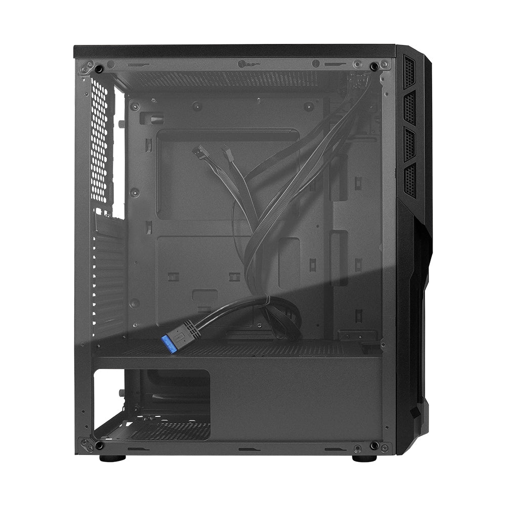 Gabinete Vorago Csg-530 Gamer Start The Matx Cristal Usb 3.0 S/Fte Negro