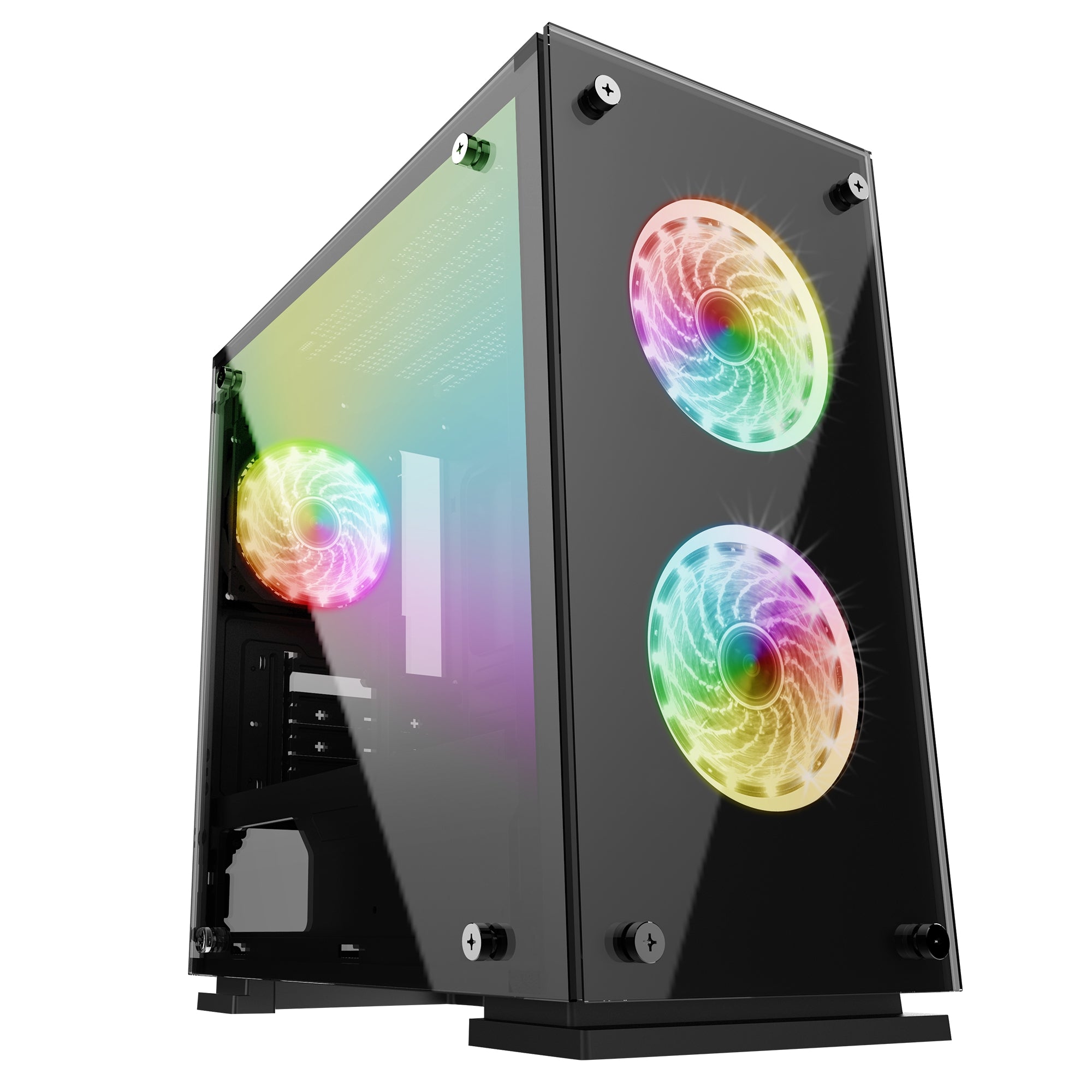 Gabinete Vorago Csg550 Gabinete. Gamer Factor Csg550. Micro Atx 3 Vent 120Mm Rgb Cristal S/Fte.