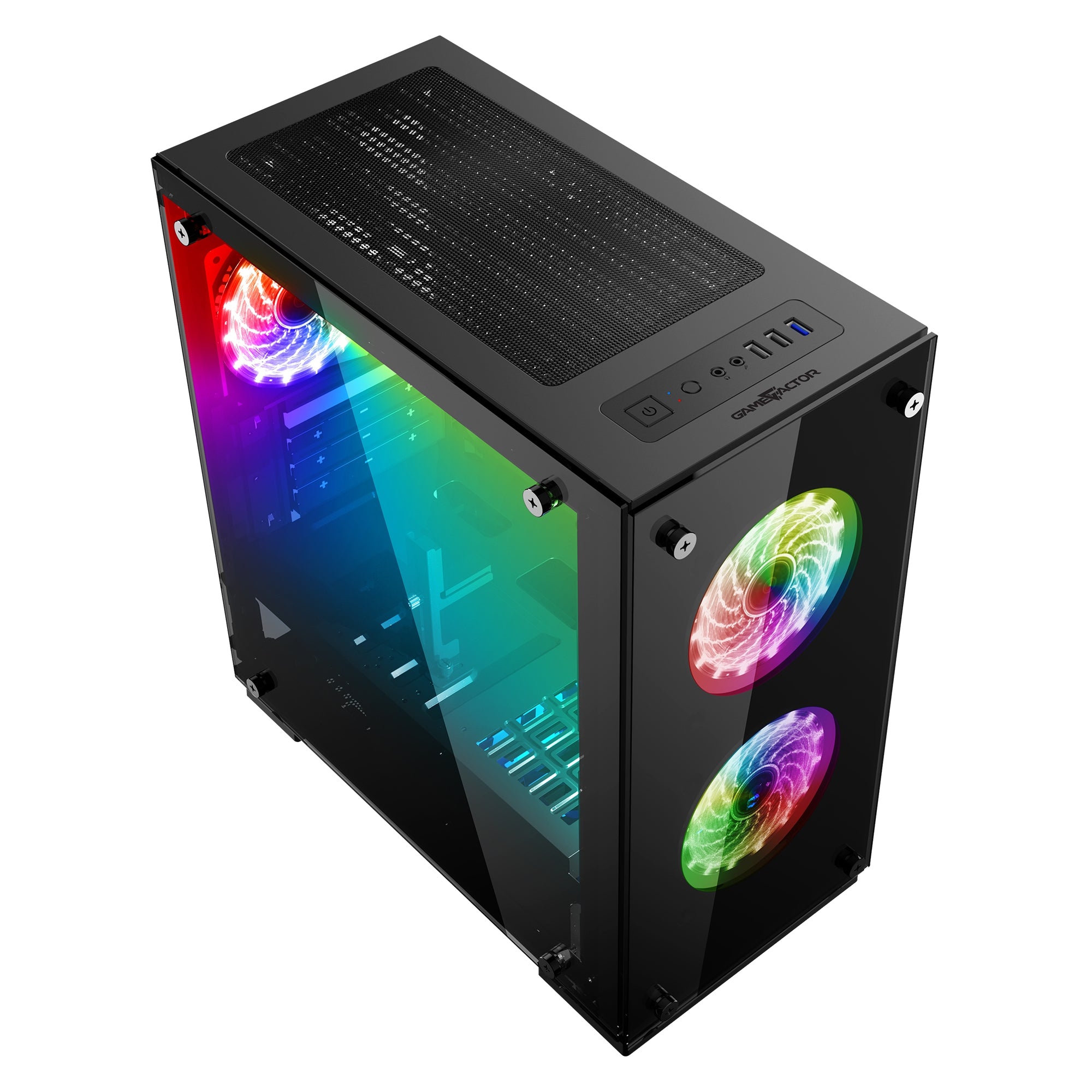 Gabinete Vorago Csg550 Gabinete. Gamer Factor Csg550. Micro Atx 3 Vent 120Mm Rgb Cristal S/Fte.