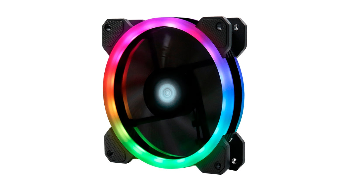 Kit De Ventiladores Game Factor Fkg400 Multicolor 120Mm Incluye Tiras Led Control Remoto.