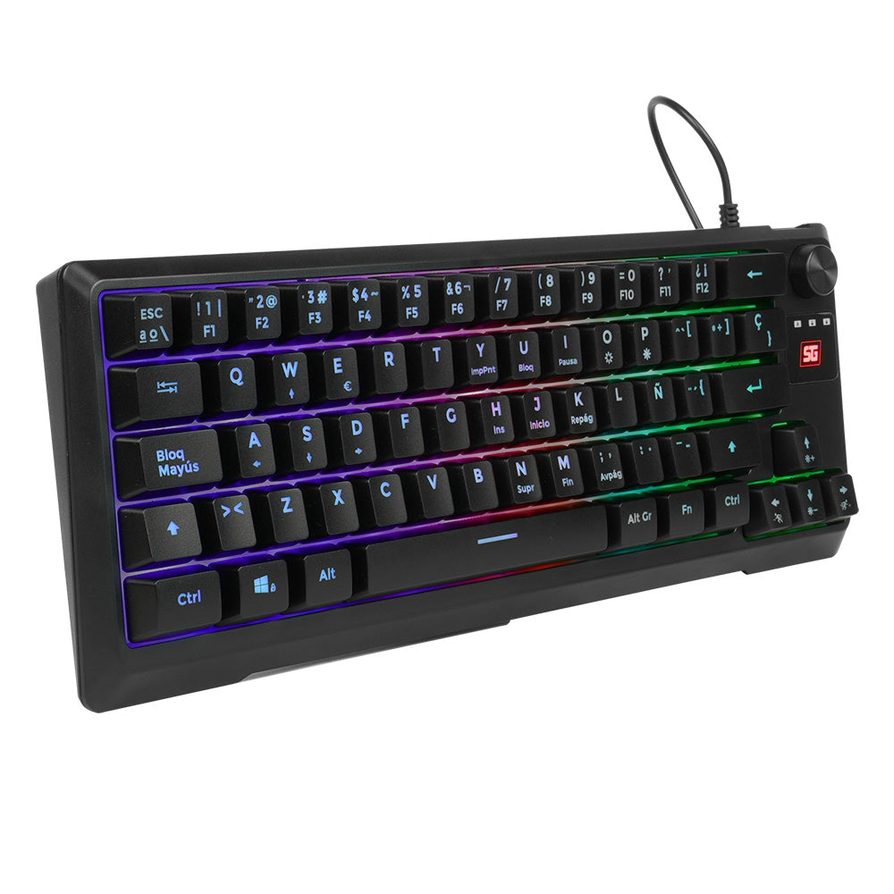 Teclado Start The Game Vorago Kb-506 Tkl Factor 65% Rgb Rueda Multimedia Alámbrico Anti Ghosting Usb Negro