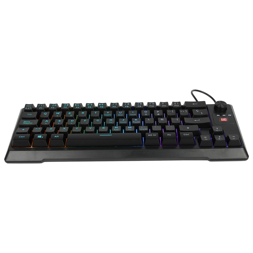 Teclado Start The Game Vorago Kb-506 Tkl Factor 65% Rgb Rueda Multimedia Alámbrico Anti Ghosting Usb Negro