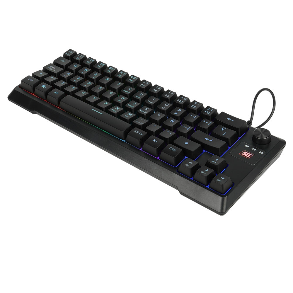 Teclado Start The Game Vorago Kb-506 Tkl Factor 65% Rgb Rueda Multimedia Alámbrico Anti Ghosting Usb Negro