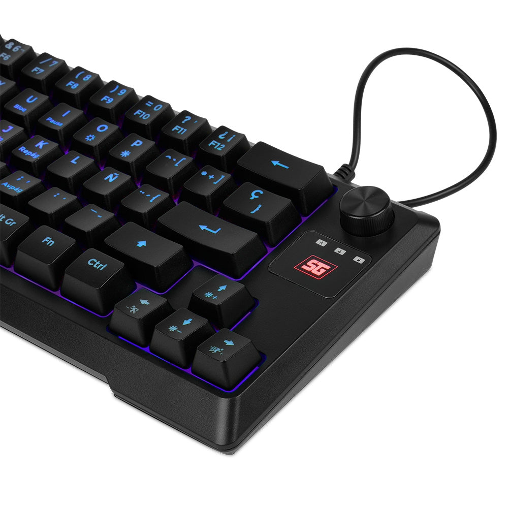 Teclado Start The Game Vorago Kb-506 Tkl Factor 65% Rgb Rueda Multimedia Alámbrico Anti Ghosting Usb Negro