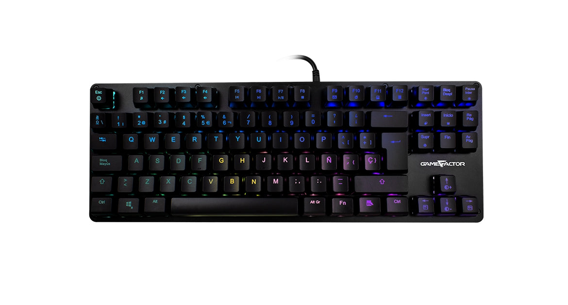 Teclado Mecánico Game Factor Kbg500-Bl Vorago Alámbrico Español Negro Rgb