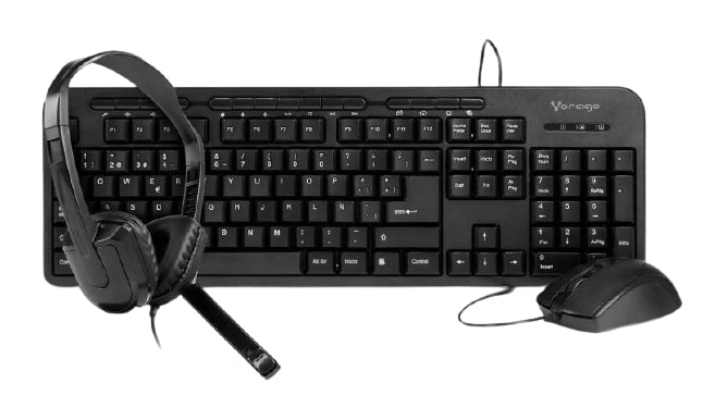 Combo Vorago Teclado/ Mouse Km-107 + Diadema C/Mic Hs-400 Brown Box(Kit-Km-Hs)