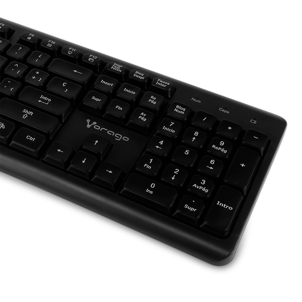 Teclado Vorago Inalambrico Multimedia Negro 8-10 Mts Km-200-V2