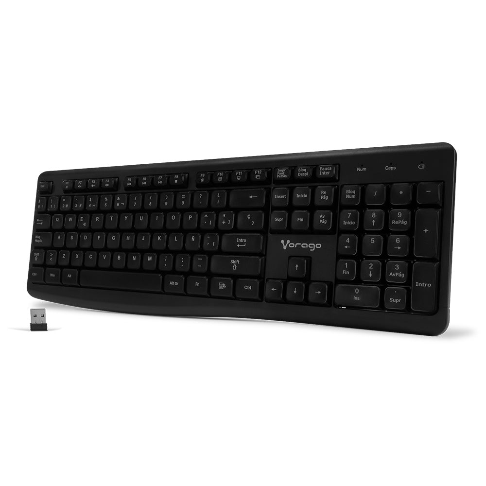 Teclado Vorago Inalambrico Multimedia Negro 8-10 Mts Km-200-V2