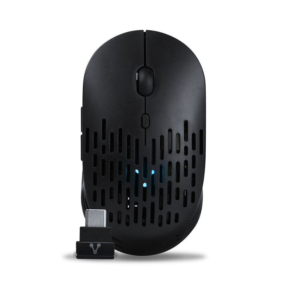 Mouse Vorago Mo-208 Inalambrico Tipo C Y Bluetooth Hasta 2400 Dpi Recargable Negro