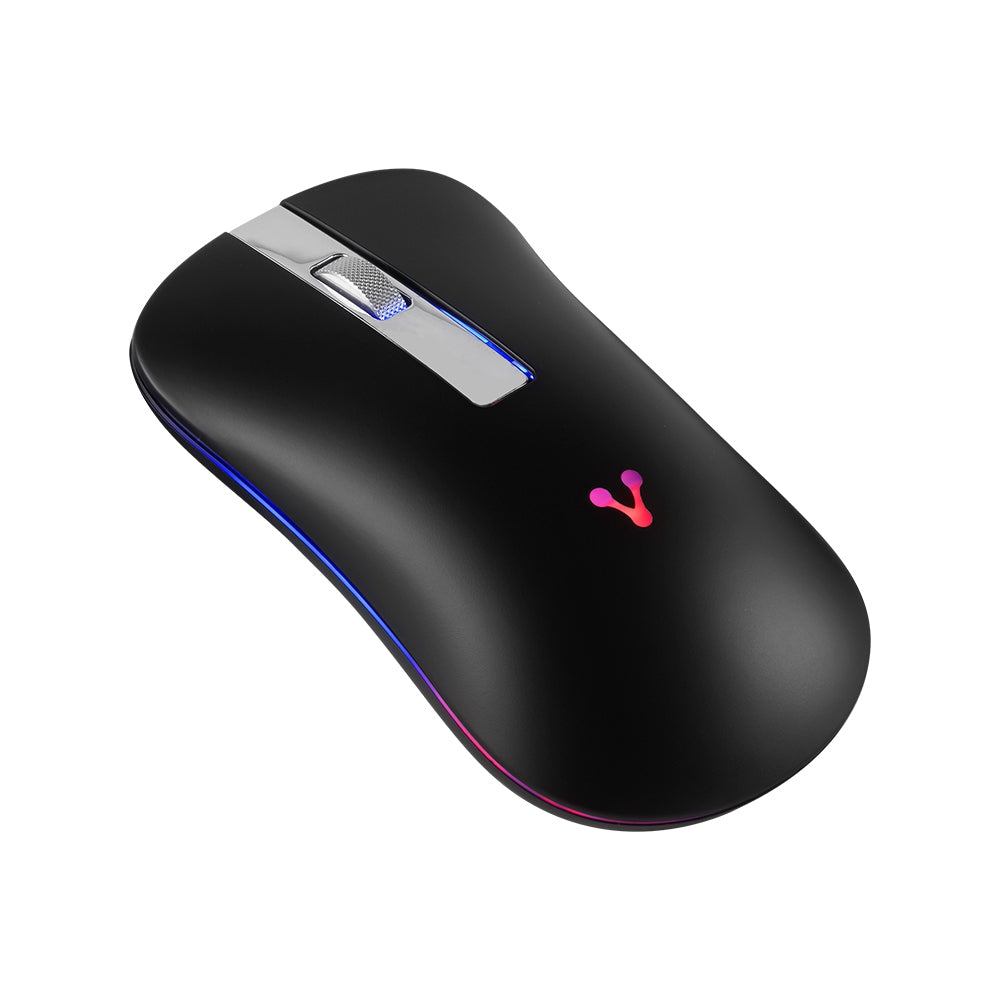 Mouse Vorago Mo-305-Bk Slim Led Rgb Inalambrico Recargable Negro