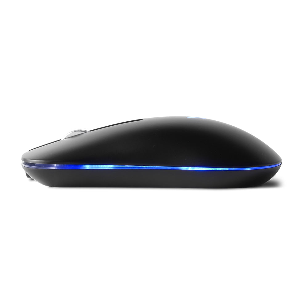 Mouse Vorago Mo-305-Bk Slim Led Rgb Inalambrico Recargable Negro