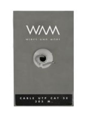 Cable Utp Wam Cat5E-Gris Para Interior 4 Pares 24 Awg Bobina De 305 Mts Color