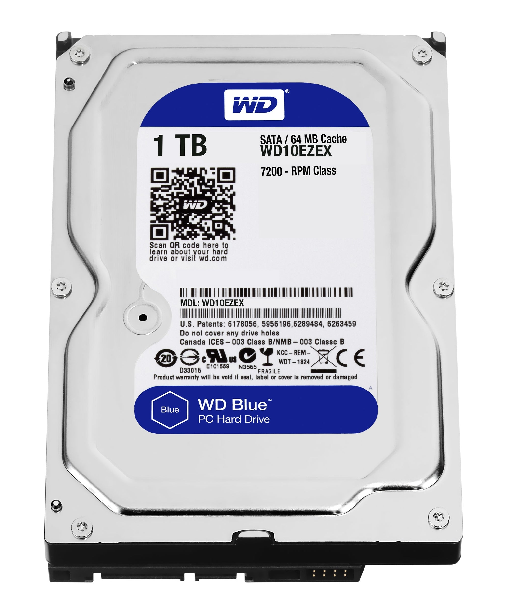 Disco Duro Western Digital Wd10Ezex Interno Blue 3.5 Pulgadas 1Tb Sata Iii 6 Gbit/S 7200Rpm 64Mb Cache