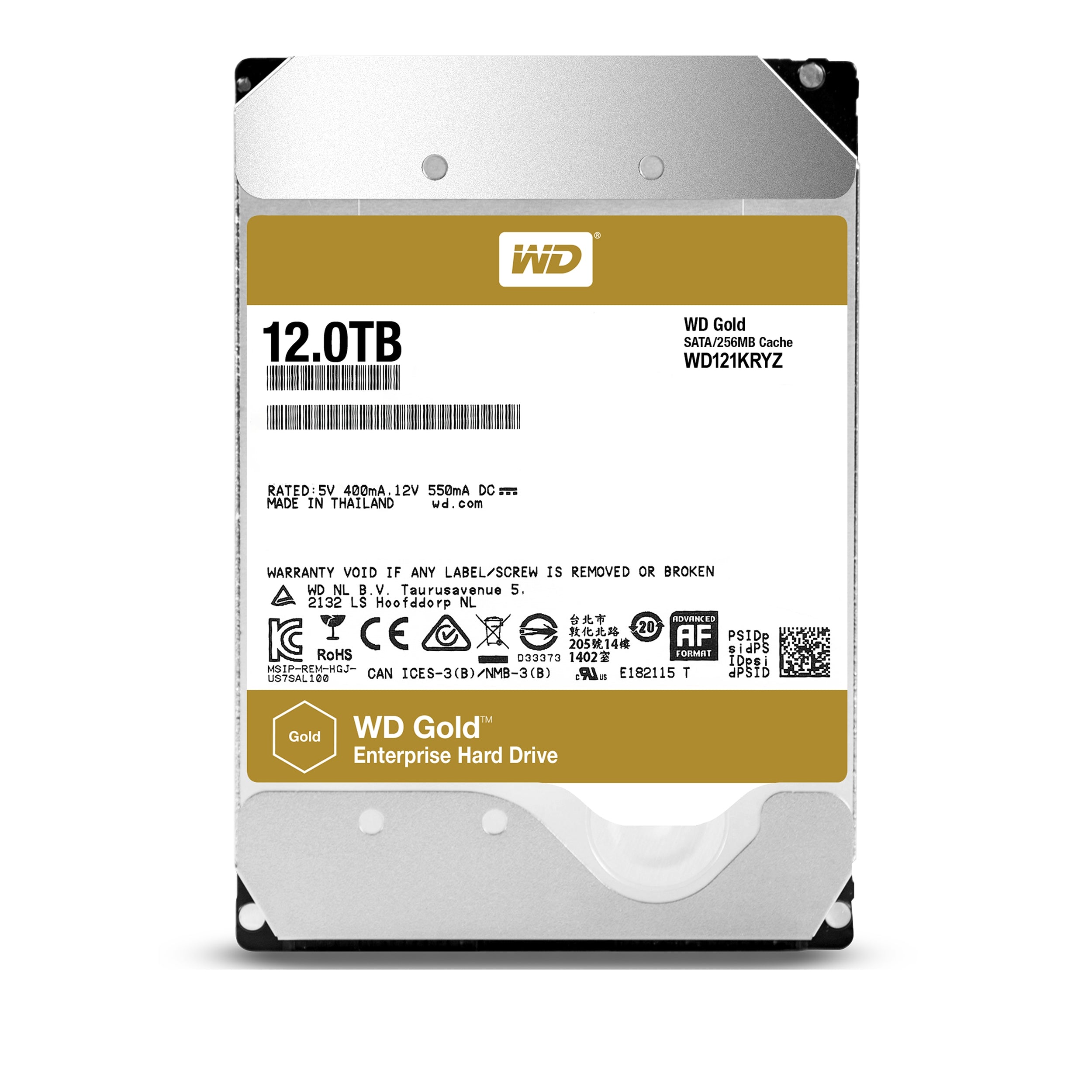 Disco Duro Interno Wd 12Tb 3.5" Wd121Kryz 7200Rpm Sata Gold