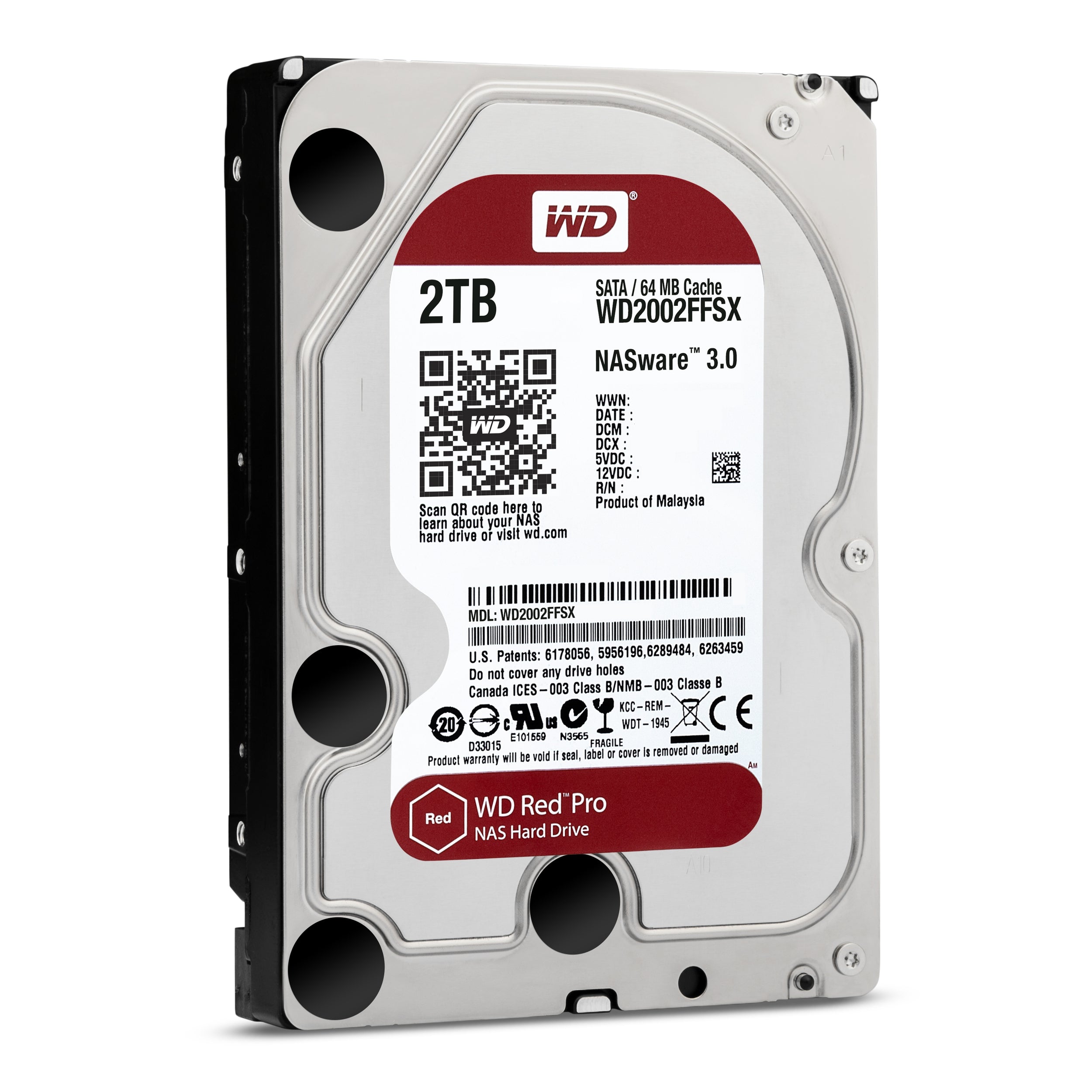 Disco Duro Interno Wd 2Tb 3.5 Wd2002Ffsx 64Mb Sata3 7200 Nas Red Pro