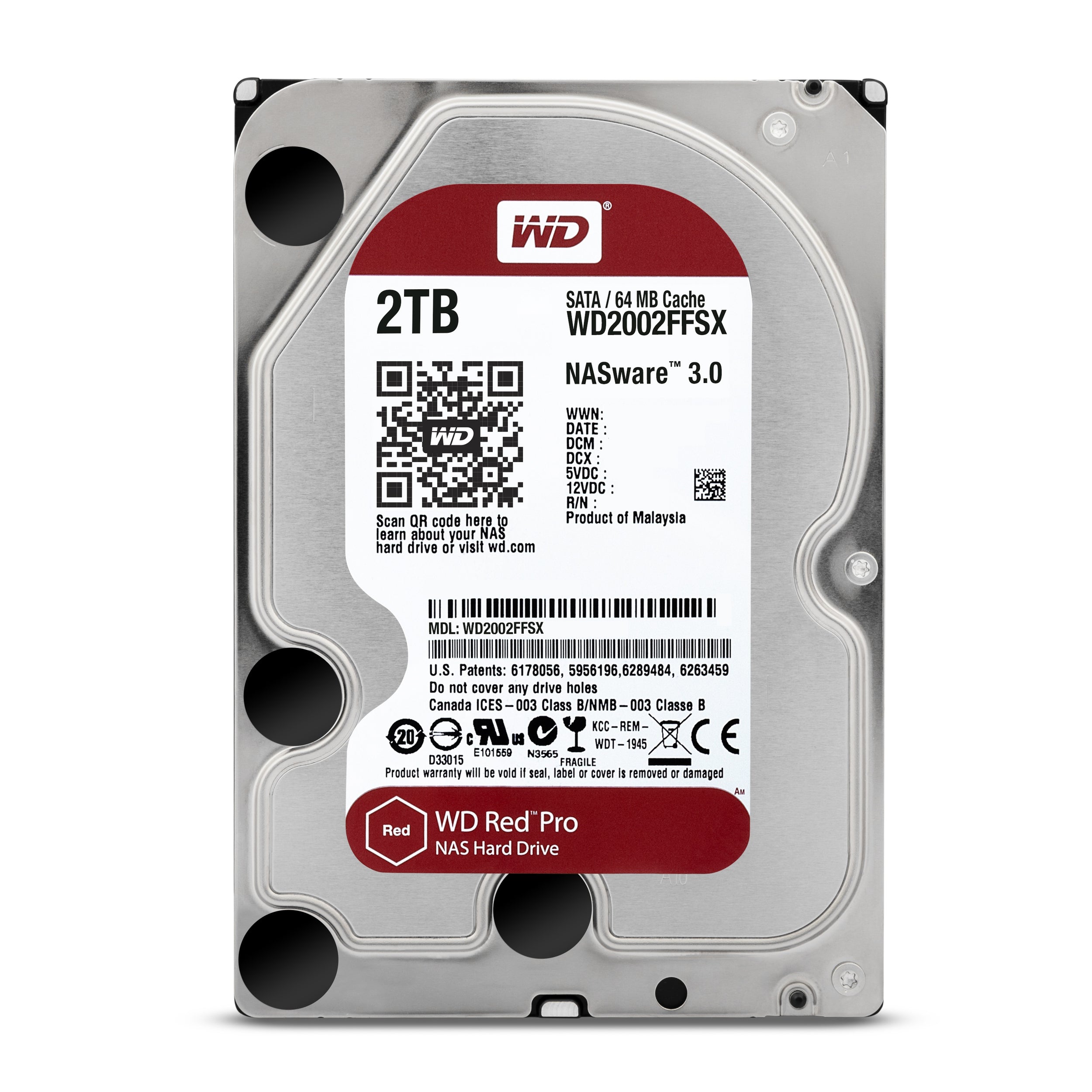 Disco Duro Interno Wd 2Tb 3.5 Wd2002Ffsx 64Mb Sata3 7200 Nas Red Pro